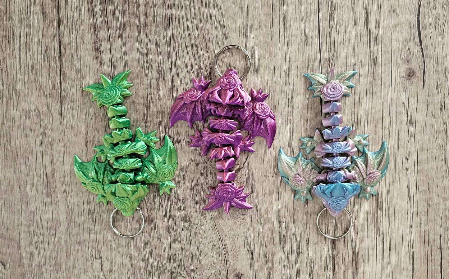 Rose Wing Dragon Keychain