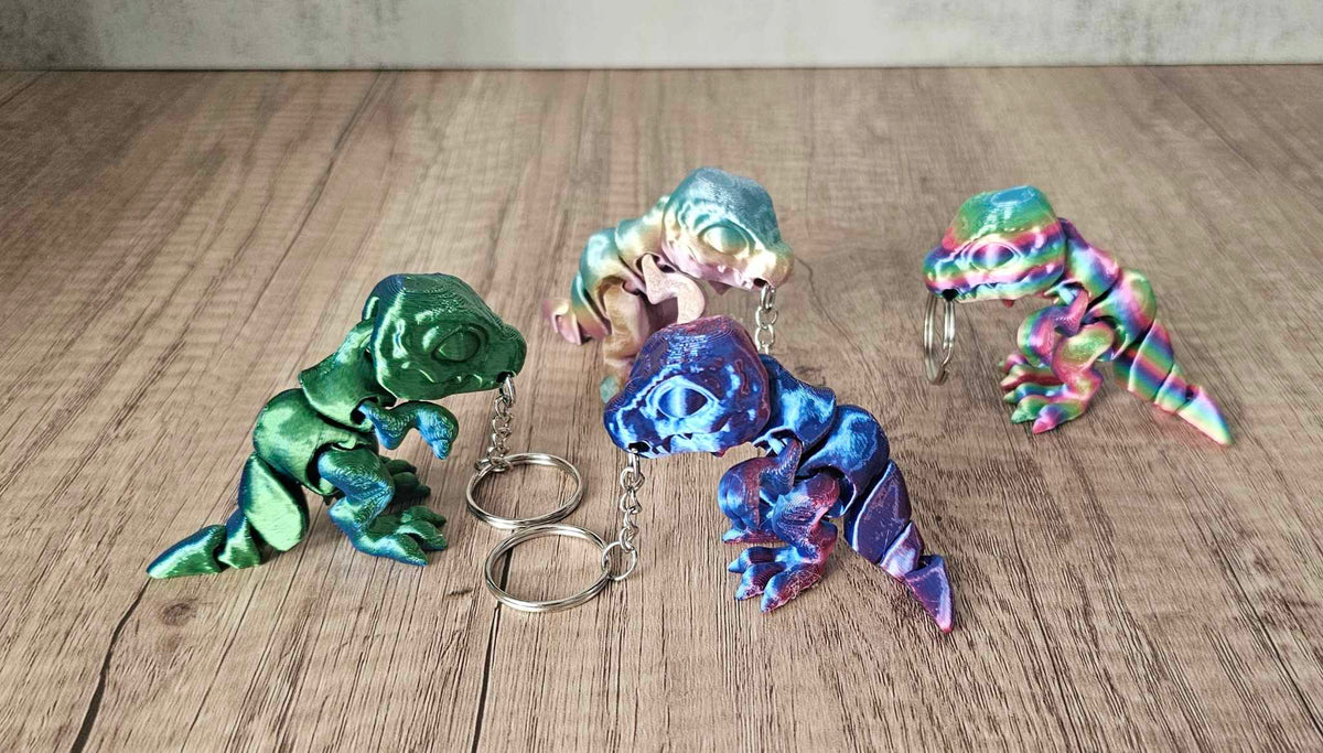 T Rex Keychains Baby T-Rex Keychain – Black Kraken Designs